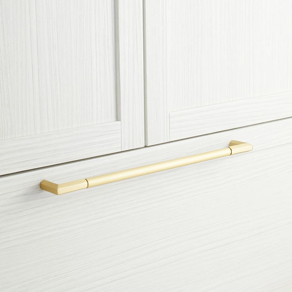 Signature Hardware Lunata 24-5/8 in. Rectangular Appliance Pull in Satin Brass