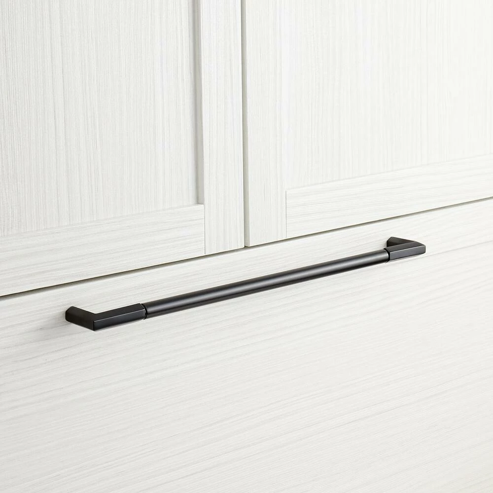 Signature Hardware Lunata 24-5/8 in. Rectangular Appliance Pull in Satin Black