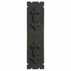 Signature Hardware Fleur De Lis 3 in. Iron Push Plate in Black Powder Coat