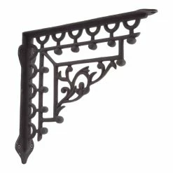 Signature Hardware Mediterranean 10-1/8 in. Iron Shelf Bracket in Black Powder Coat