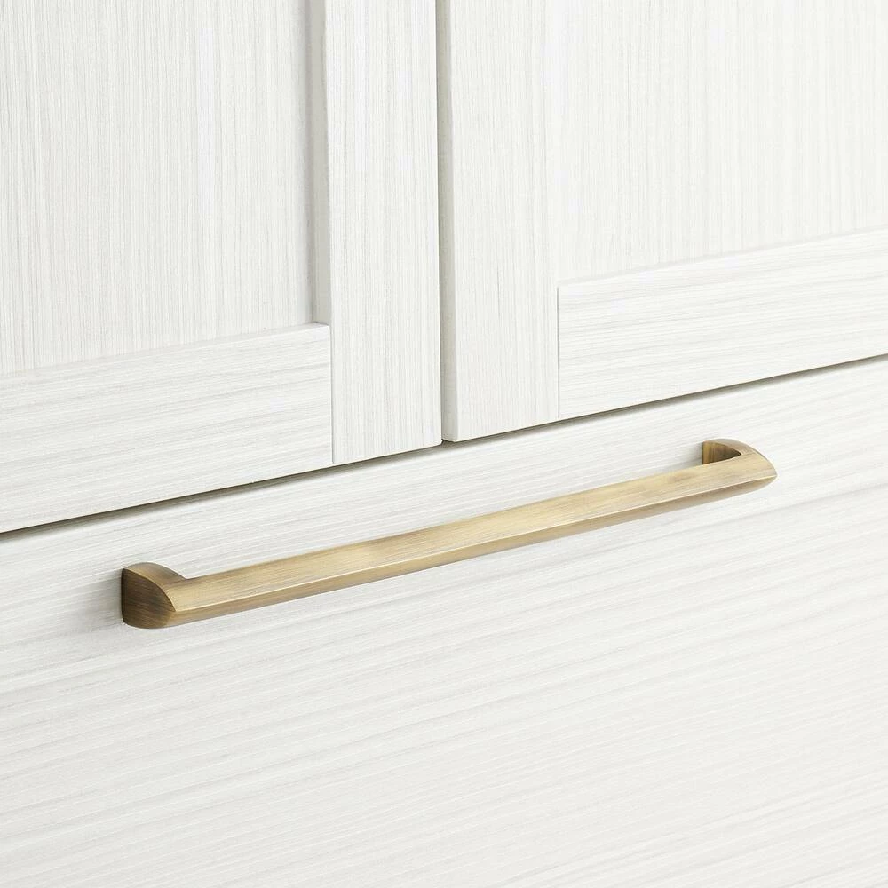 Signature Hardware Rindahl 18-3/8 in. V-shaped Appliance Pull in Antique Brass