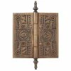 Signature Hardware Quilted 7-1/2 in. Residential Door Hinge in Antique Brass