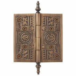 Signature Hardware Quilted 7-1/2 in. Residential Door Hinge in Antique Brass