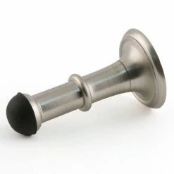 Signature Hardware Rook Brass Baseboard Door Bumper in Brushed Nickel