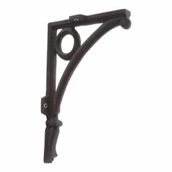 Signature Hardware Opulent 6-1/4 in. Cast Iron Shelf Bracket in Black Powder Coat