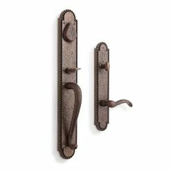 Signature Hardware Marconi Brass Oval Entrance Door Set with Lever Handle in Antique Brass