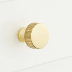 Signature Hardware Arles 1-1/4 in. Brass Round Cabinet Knob in Polished Brass
