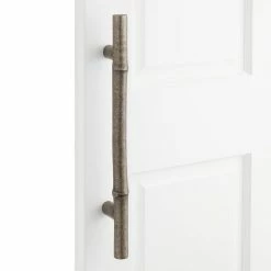 Signature Hardware Bamboo 12 in. Brass Door Pull in Antique Brass