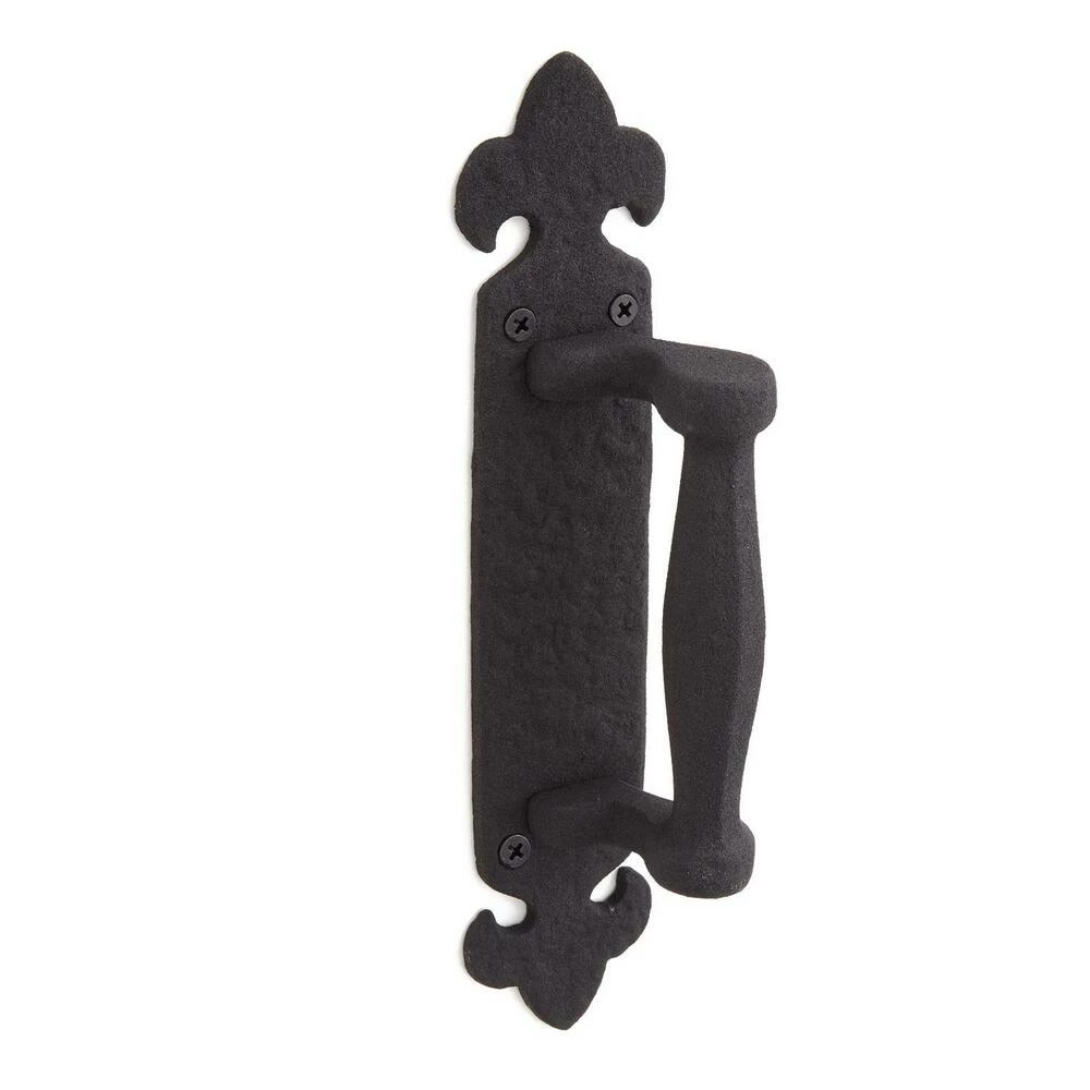 Signature Hardware Fleur de Lis 10-5/8 in. Iron Pull in Black Powder Coat