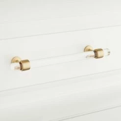 Signature Hardware Beryn 7-7/8 in. Cabinet Pull in Satin Brass