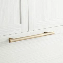 Signature Hardware Avignon 15 in. Cylinder Appliance Pull in Antique Brass