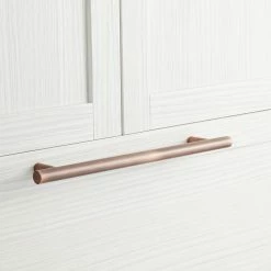 Signature Hardware Avignon 15 in. Cylinder Appliance Pull in Antique Copper