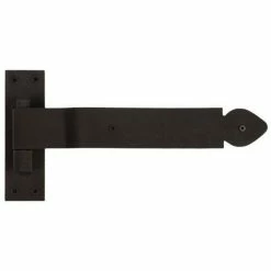 Signature Hardware Glenham 6-1/2 in. Residential Strap Hinge with Pintle in Black Powder Coat