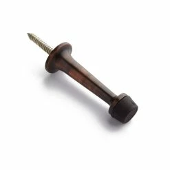 Signature Hardware Traditional 3-1/8 in. Brass Baseboard Door Bumper in Oil Rubbed Bronze