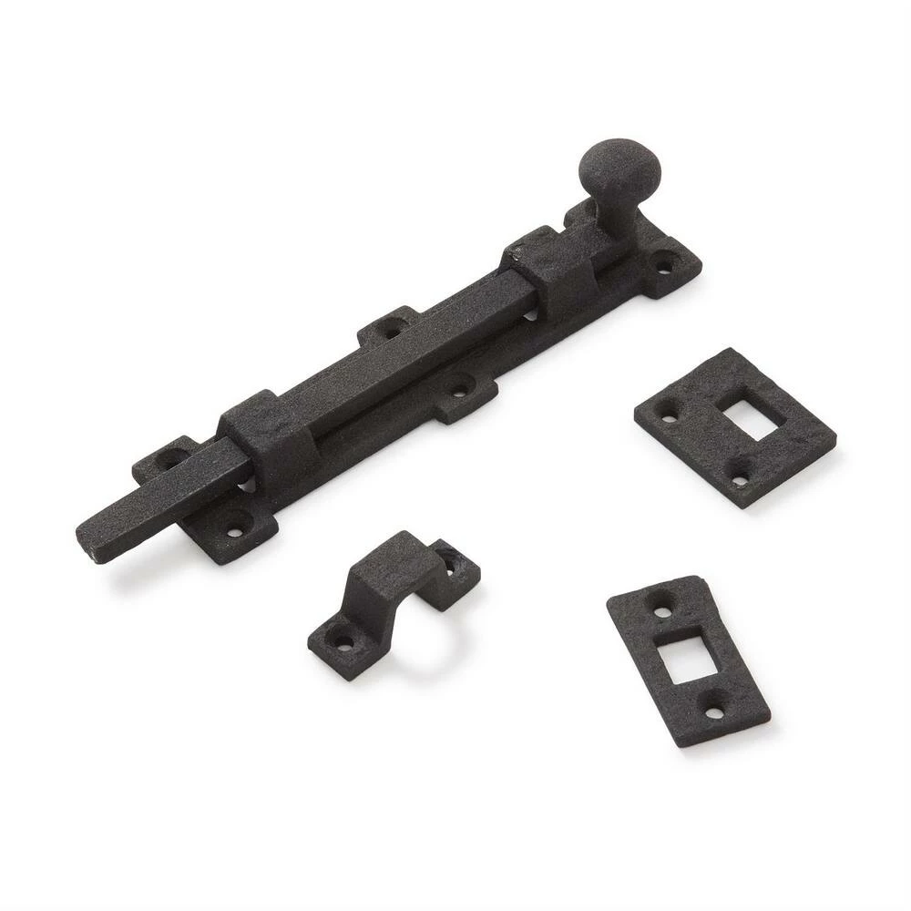 Signature Hardware 6-1/4 in. Iron Surface Bolt in Black Powder Coat - Image 2
