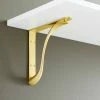 Signature Hardware Byer 9-7/8 in. Solid Brass Shelf Bracket in Brushed Brass