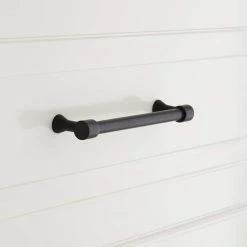 Signature Hardware Strasbourg 6-5/8 in. Solid Brass Cabinet Pull in Black