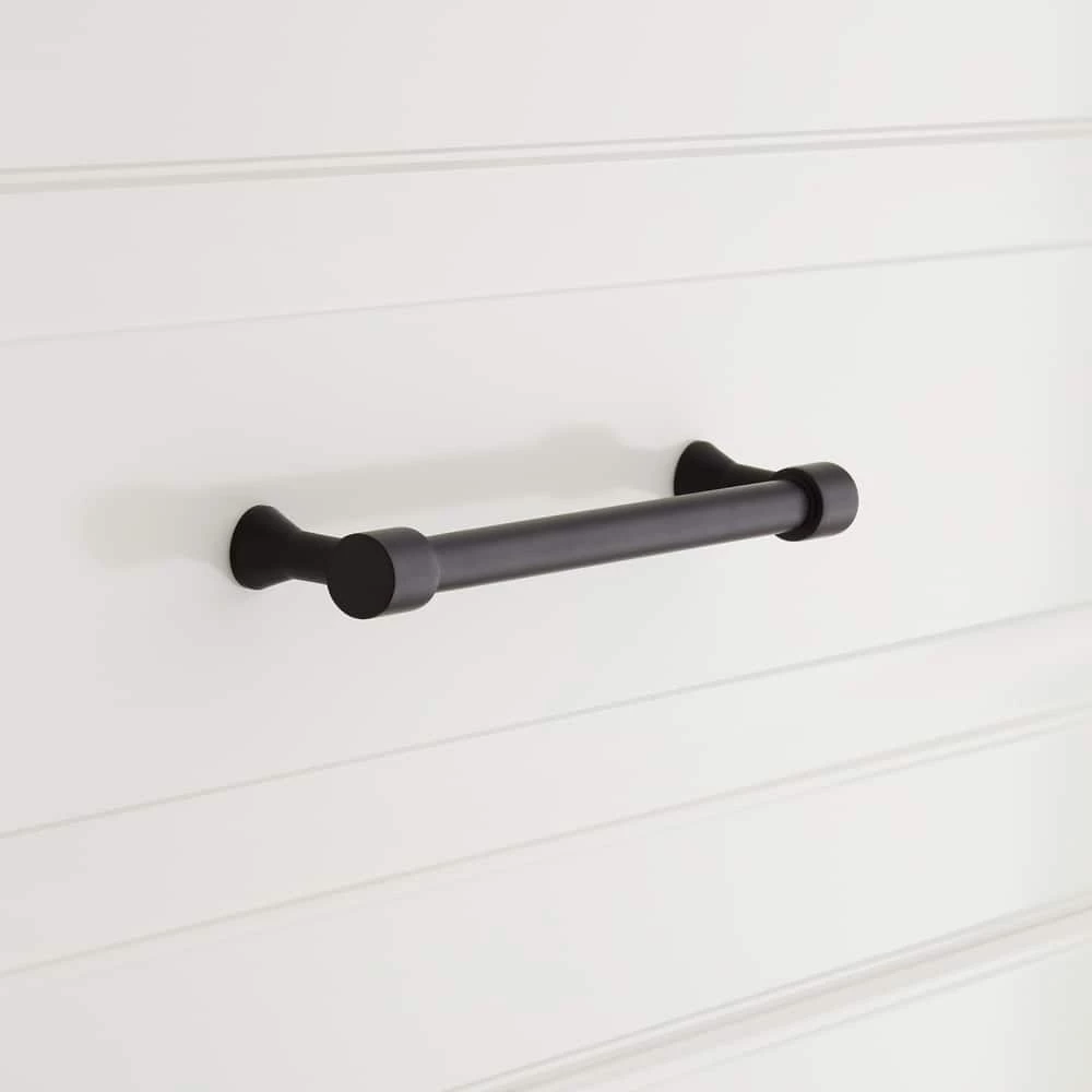 Signature Hardware Strasbourg 6-5/8 in. Solid Brass Cabinet Pull in Black