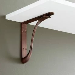 Signature Hardware Byer 9-7/8 in. Solid Brass Shelf Bracket in Antique Copper
