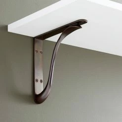 Signature Hardware Byer 9-7/8 in. Solid Brass Shelf Bracket in Oil Rubbed Bronze