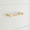 Signature Hardware Strasbourg 6-5/8 in. Solid Brass Cabinet Pull in Polished Brass with Satin Brass