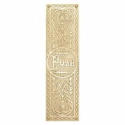 Signature Hardware Traditional 3 in. Brass Push Plate in Polished Brass