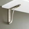 Signature Hardware Byer 4 in. Solid Brass Shelf Bracket in Brushed Nickel