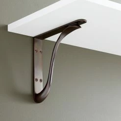 Signature Hardware Byer 4 in. Solid Brass Shelf Bracket in Oil Rubbed Bronze