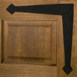 Signature Hardware Diamond Point 8 in. Residential Dummy Door Strap in Black Powder Coat